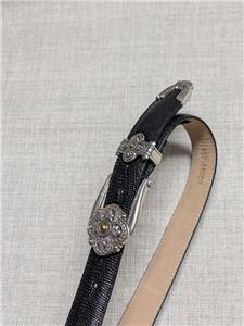 vintage USA made BRIGHTON buckle belt 28 black SNAKESKIN  display picture 1