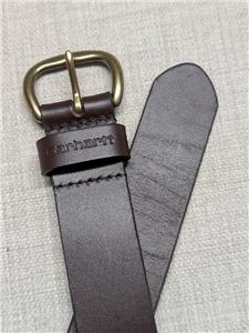 vintage CARHARTT leather belt 38 brown Y2K full grain  display picture 1