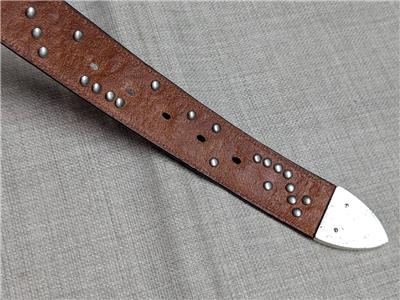 vintage STUDDED buckle belt WESTERN rhinestone 34 floral  display picture 3