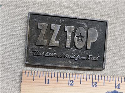 vintage ZZ TOP belt buckle SOLID BRASS heavy WESTERN cowboy **AS