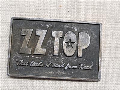 vintage ZZ TOP belt buckle SOLID BRASS heavy WESTERN cowboy **AS