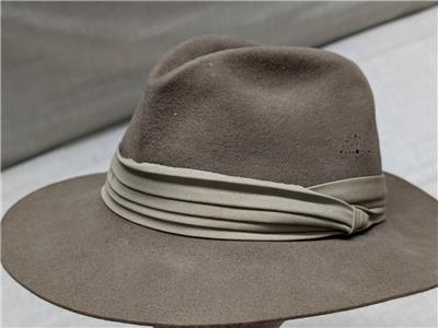 vintage 1980s safari BANANA REPUBLIC fedora hat 7-1/8 fur  display picture 2