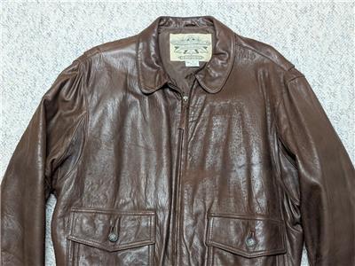 1980s vintage BANANA REPUBLIC bomber jacket 44 brown leather
