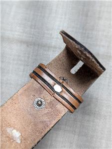 Vintage TOOLED Buckle Belt NATIVE AMERICAN Handcrafted 32 Cowhide Leather AZTEC vintage TOOLED buckle belt NATIVE AMERICAN handcrafted 32  main image 4