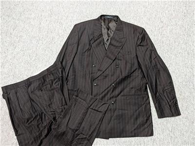 〔Vintage〕90s Black navy Simple suit デカ襟 Black pinstripe '90s suit - GOLDSMITH VINTAGE – Goldsmith
