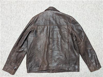 vintage Y2K broke-in PATINA leather jacket XL brown LAMBSKIN