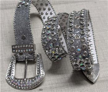vintage Y2K studded belt RHINESTONE glitter 32 statement 
