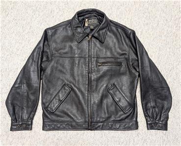 vintage EDDIE BAUER leather jacket M black JOURNEYMAN legend