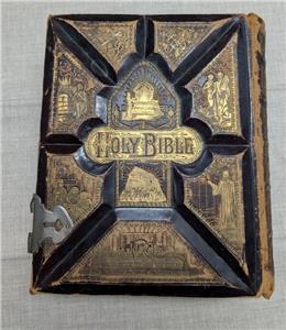 来日記念紙ジャケまとめ買いBOXセットHOLY MOSES 1881 antique HOLY BIBLE large heavy PICTORIAL family FM DILLIE CO
