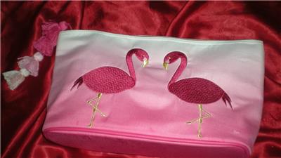 Tropical Pink Flamingo Cosmetic Accessories Beach Party Bag Purse Accessories Beach Party Bag Purse