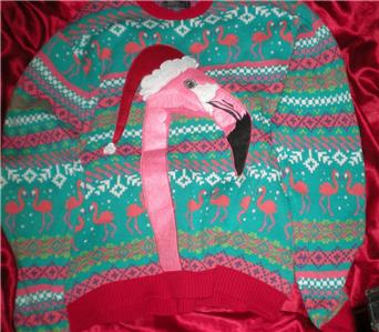 flamingo holiday sweater