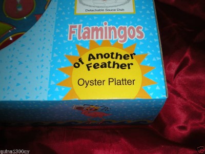 REDNECK CHRISTMAS PINK FLAMINGO OYSTER DEVILED EGGS PARTY SERVING PLATTER TRAY