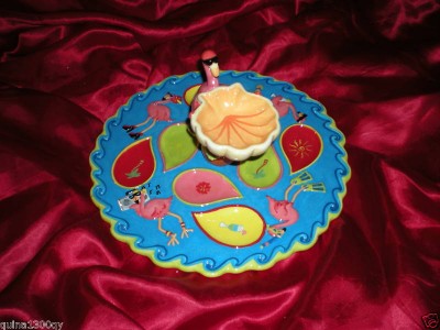REDNECK CHRISTMAS PINK FLAMINGO OYSTER DEVILED EGGS PARTY SERVING PLATTER TRAY