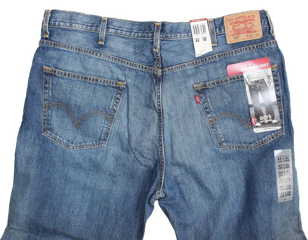 New Levis 567 Men's Low Rise Loose Boot Cut Blue Denim Jeans NWT | eBay