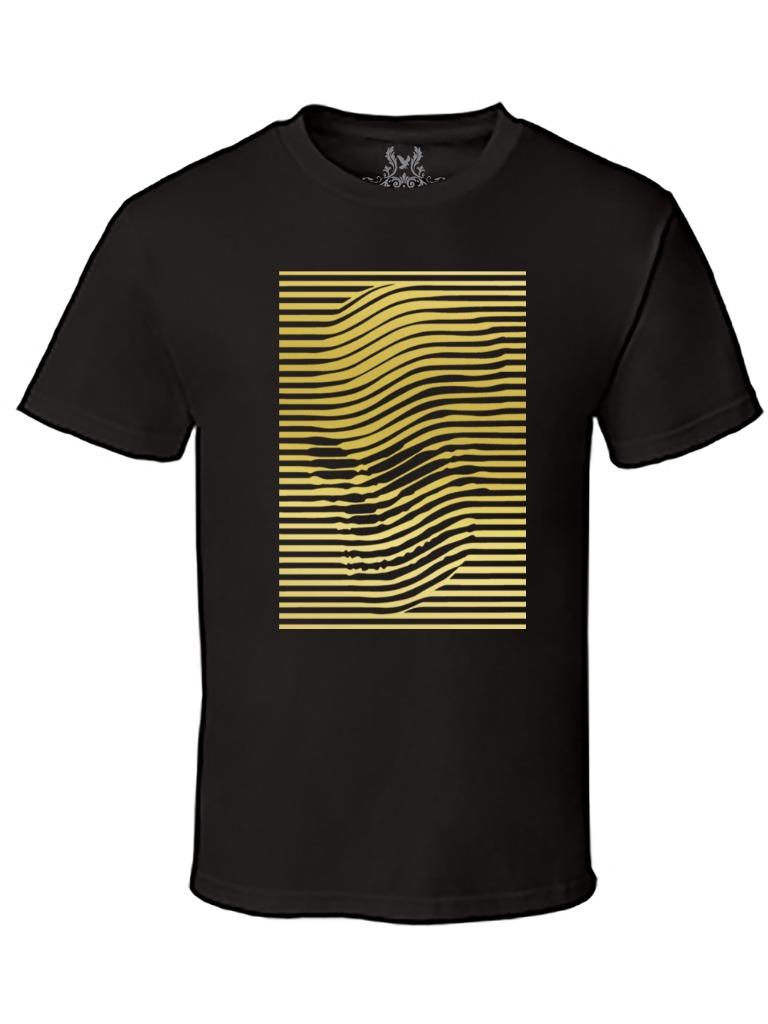 Men's Printed Foil Gold Skull Halloween Funny Rock n Roll MMA Cotton Tee T-Shirt - Picture 13 of 18