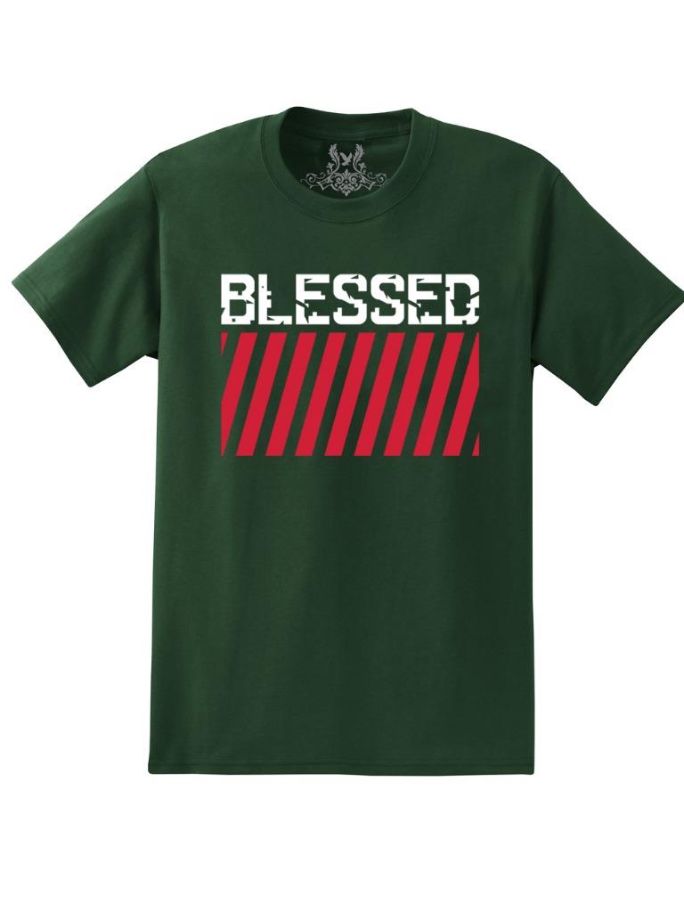 Men's Blessed USA Flag GOD Love America Graphic Hipster MMA Funny Tee T-Shirt - Picture 20 of 21
