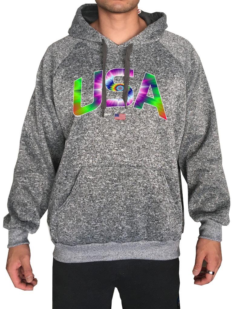 Nuevo con etiquetas Sudadera con Capucha Sudadera con Sudadera con Capucha Unisex Impreso Bandera Americana Divertida Hipster Tri Mezcla - Imagen 11 de 12