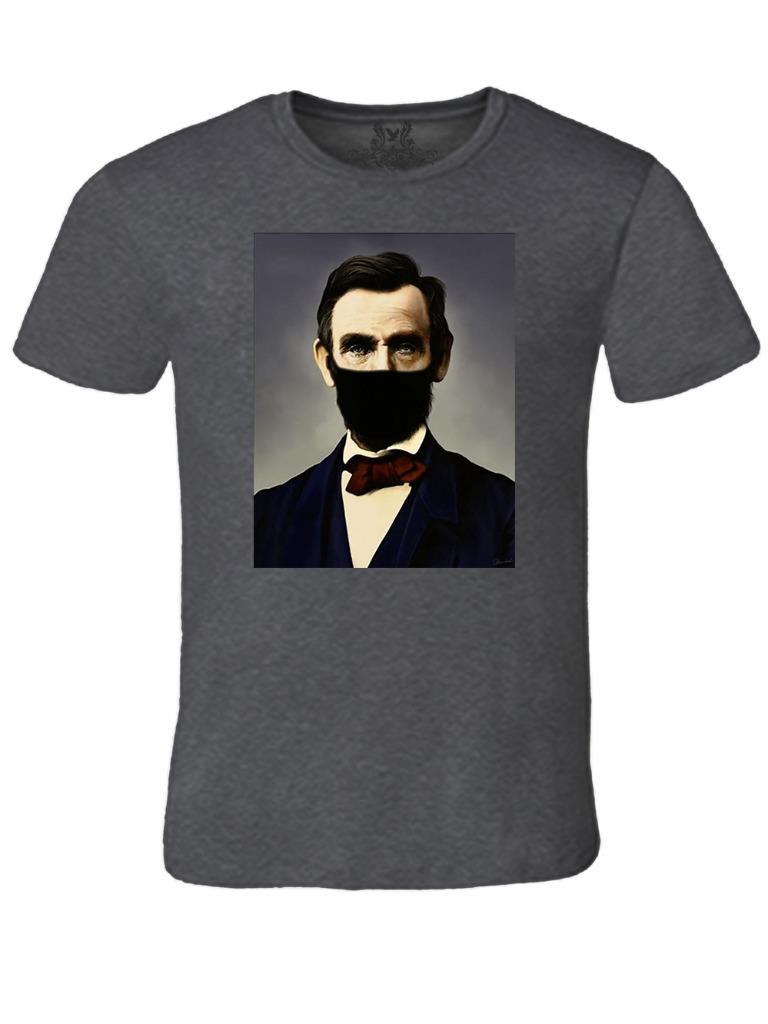 NW MEN'S PRINTED ABRAHAM LINCOLN MASK HUMOR MMA HIPSTER MMA FUNNY TEE T-SHIRTS - Picture 10 of 14