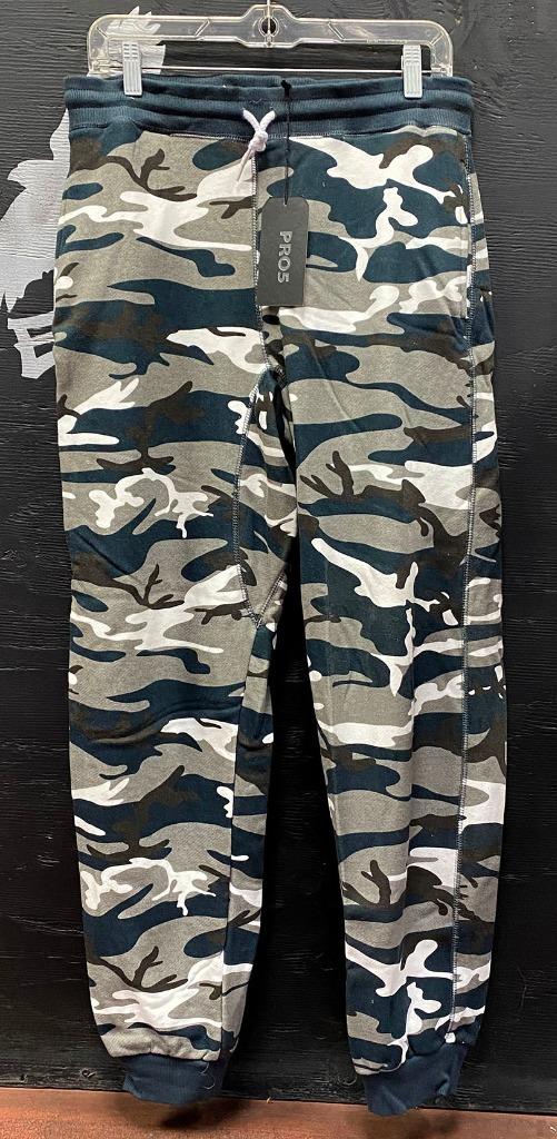 MENS PRO 5 TERRY FLEECE GREEN GREY CAMO QUALITY JOGGER DRAWSTRING MIDUEM PANTS - Picture 7 of 7