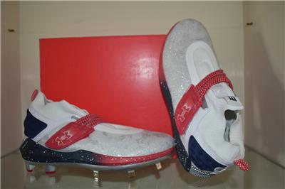 Under Armour Harper 8 Low USA ST Baseball White Navy 3026590 100 Men Sz 7.5 New Under Armour Harper 8 Low USA ST Baseball White Navy 3026590  main image 3