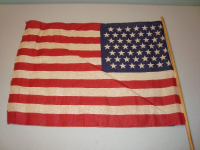 VINTAGE Original 49 STAR AMERICAN FLAG Handheld Flag USA