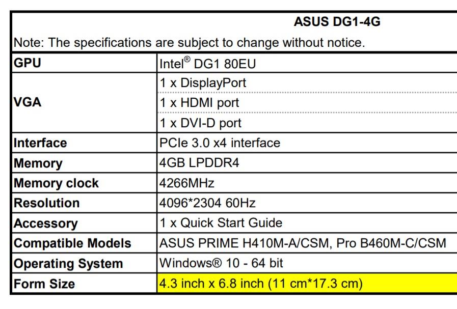 ASUS DG1 4G SI DP Port HDMI DVI D Ports 4GB LPDDR4 PCIe 3.0 X4