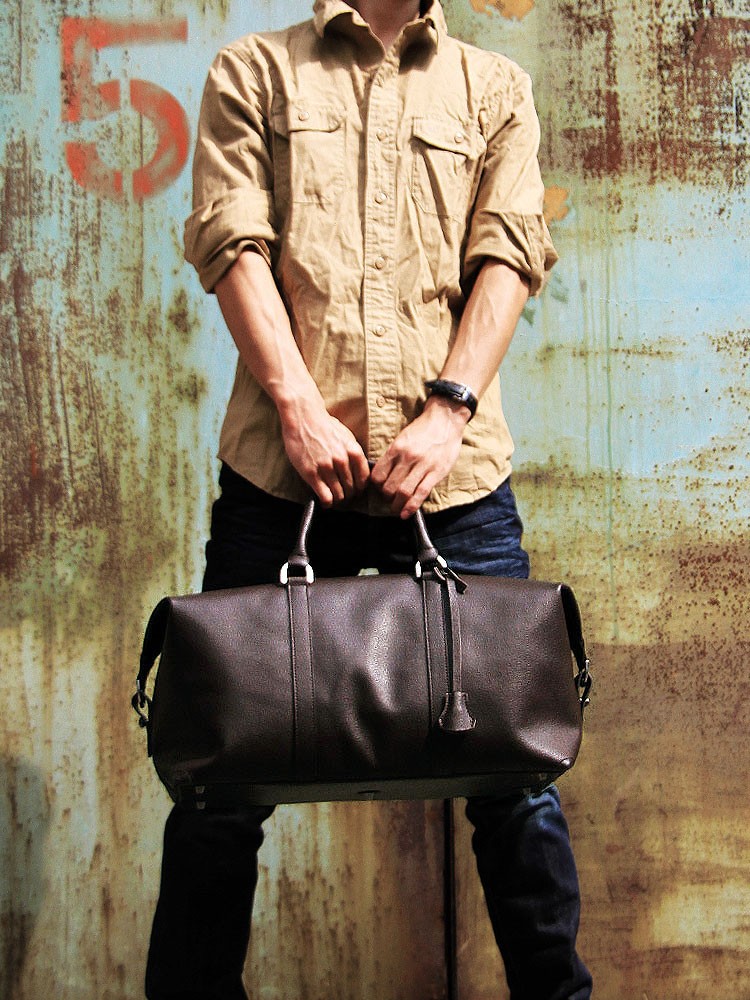 New Fashion Men Women Genuine Leather bussiness bag Travel Tote Duffle ...