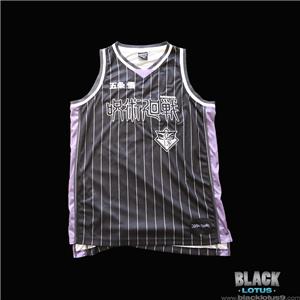 Jujutsu Kaisen Gojo Basketball Jersey Black Purple Pinstripe