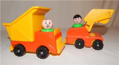 Fisher Price Little People Play Family construction dump truck forklift loader
