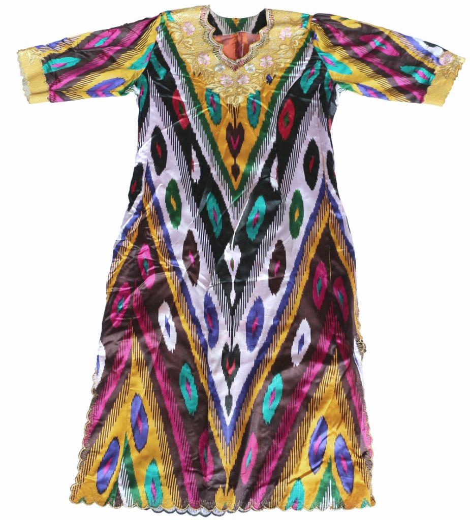 Uzbek Traditional Silk Han Atlas Women S Dress Chemise Ebay