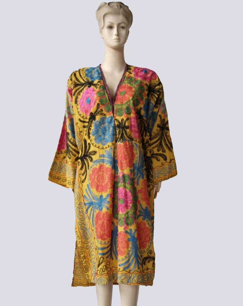Uzbek Embroidery Traditional Women S Dress Chemise Ebay