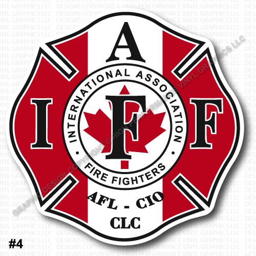 Inside Window Mount Iaff Union Firefighter Decal 3 7 Sticker Canada Flag 0306 Ebay