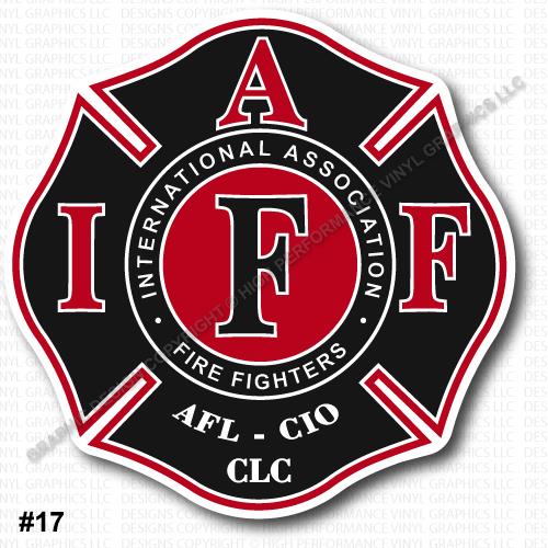 IAFF Firefighter Decal 3.7" Sticker Black Red White Laminated REGULAR MOUNT 0351 eBay