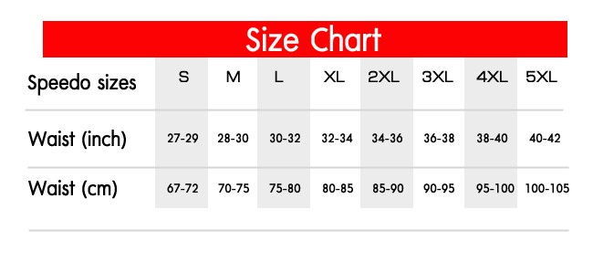 Swimming Suit Size Chart