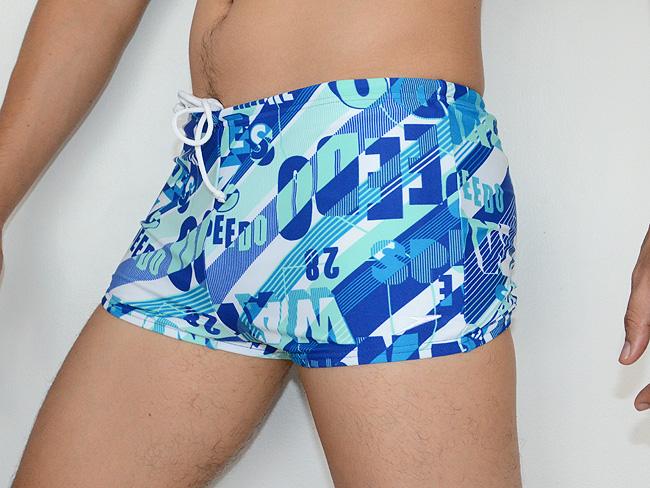 NWT Speedo Square Cut Men's Swim Trunks Swimsuit Lycra Blue XL 32-34 ...