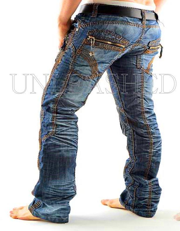 SIZE 33 , 35 AVAILABLE New Mens Kosmo Lupo Jeans Designer Italian Blue