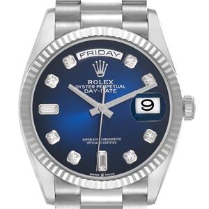 mana＆hii  です。 Rolex President Day-Date White Gold Diamond Dial Mens Watch