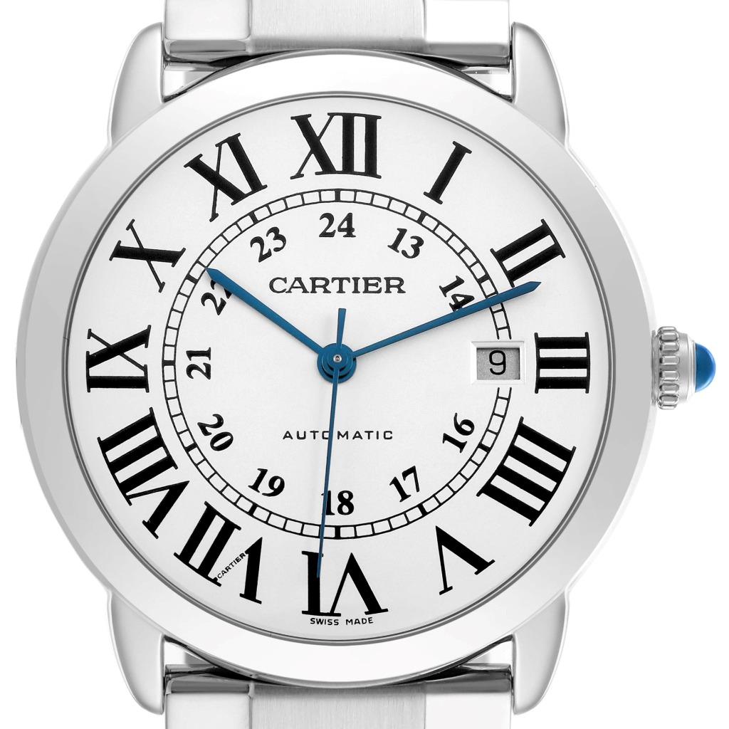 Cartier Ronde Solo XL Steel Silver Dial Mens Watch W6701011