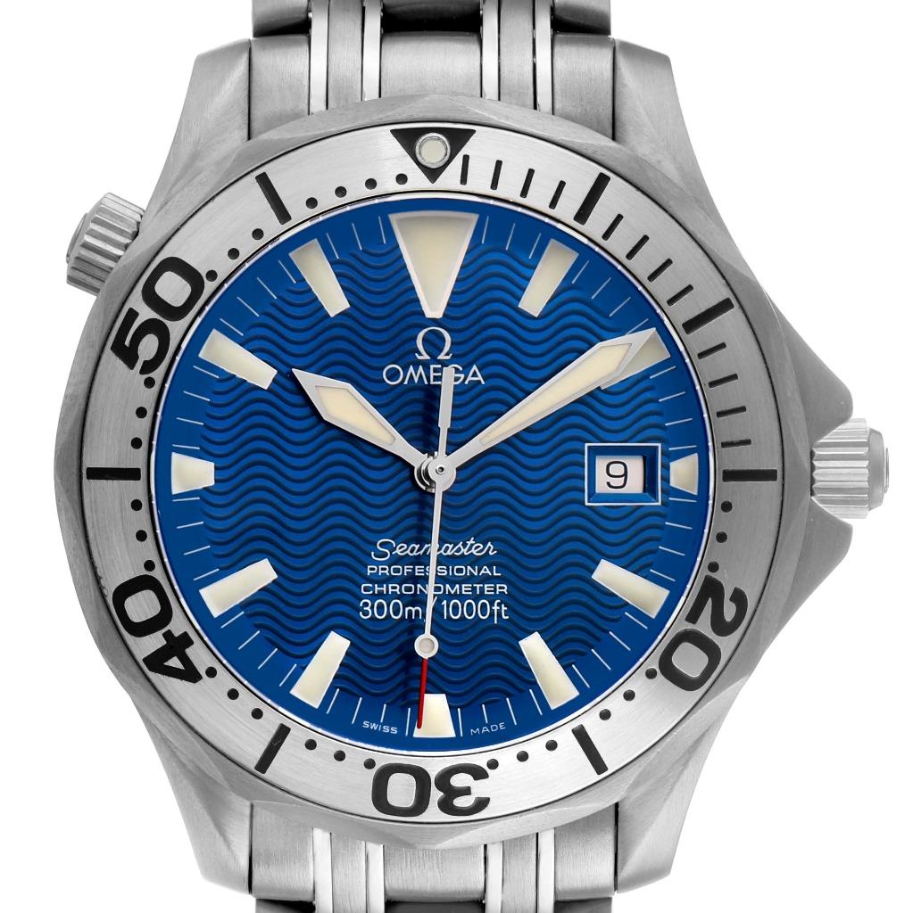 Omega Seamaster 300M Diver Blue Dial Titanium Mens Watch 2231.80.00