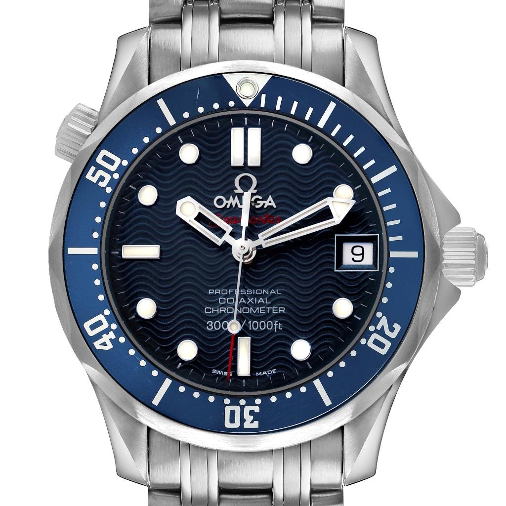 Omega Seamaster Midsize 36 Steel Blue Dial Mens Watch 2222.80.00 Cards