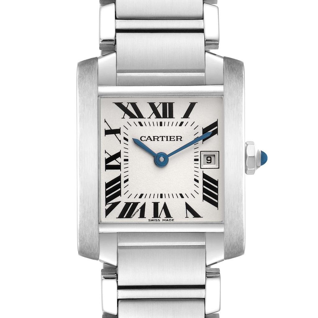 Cartier Tank Francaise Midsize Steel Silver Dial Ladies Watch W51011Q3