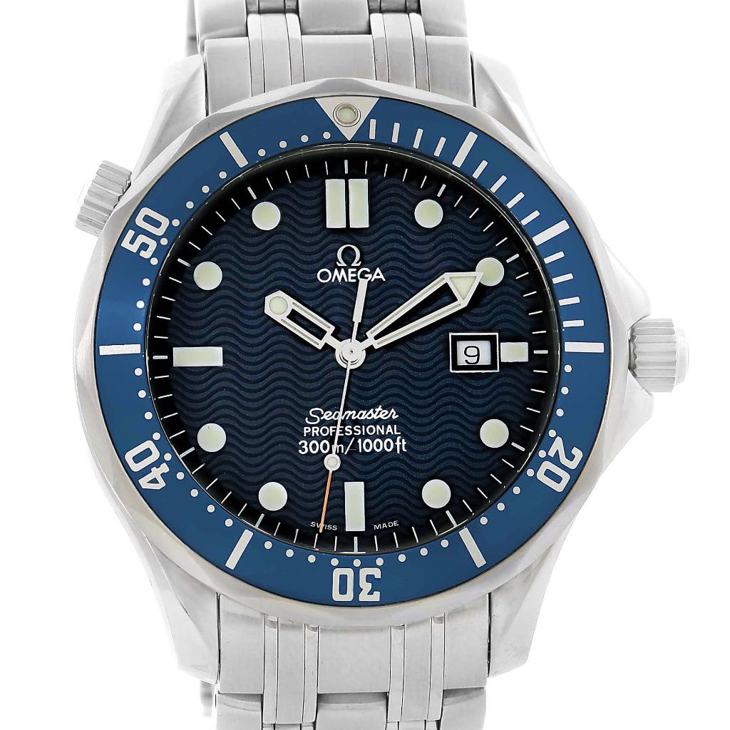 Omega Seamaster James Bond Blue Wave Dial Mens Watch 2541.80.00