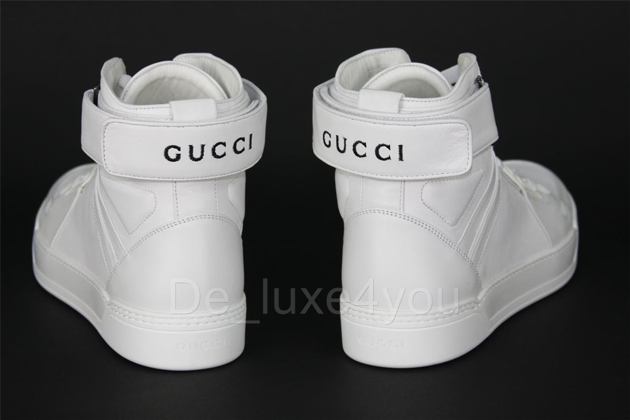 men's gucci white leather sneakers