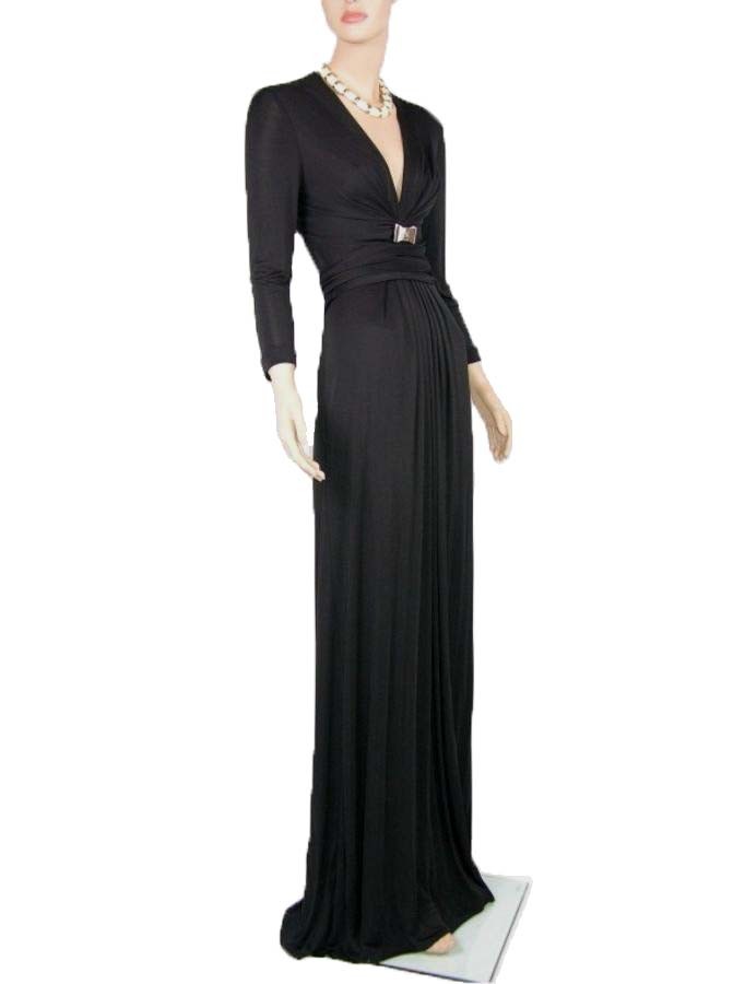 GUCCI CLASSIC EVENING GOWN DRESS w/GG BOW BROOCH 42-8 | eBay