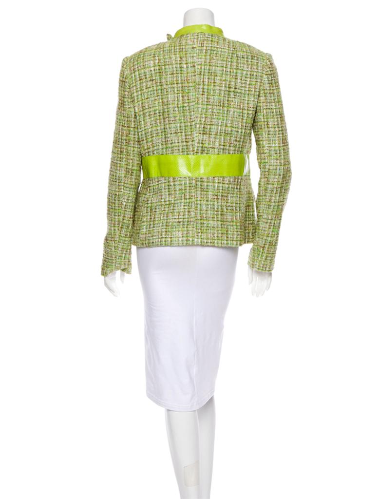 New $2675 DOLCE & GABBANA Water Snake Green Boucle Jacket Italian