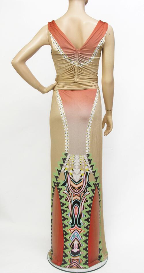 New ETRO Printed Stretch Jersey Multicolored Long Dress Gown Italian 40 -  US 4/6 | eBay