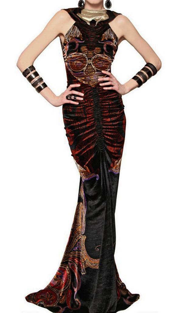 green emerald velvet dress Etro Size 46 Black Viscose Long Sleeve Bead Detail Low Back Evening Gown —  Labels Resale Boutique