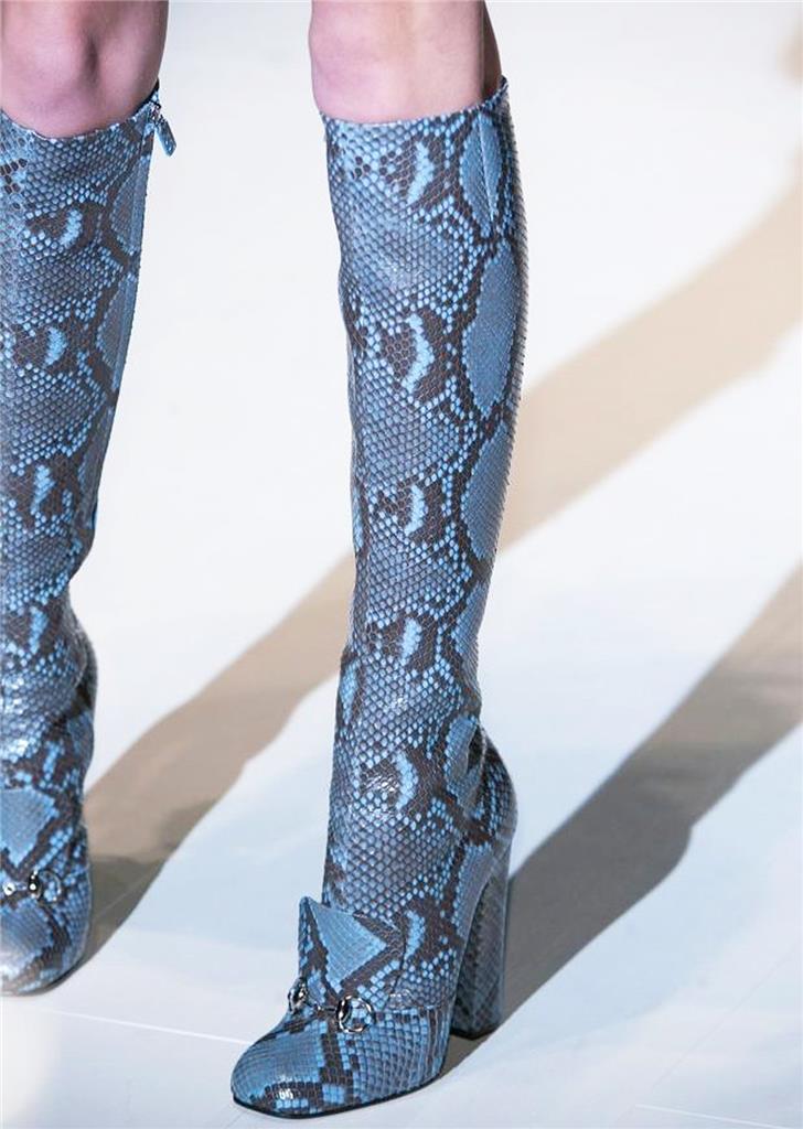 NEW GUCCI CAMPAIGN $3500 PYTHON HORSEBIT KNEE HIGH BOOTS