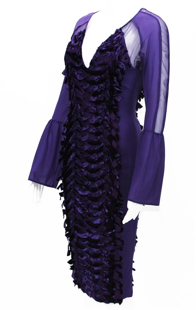 GUCCI Tom Ford RARE RUNWAY Fall 2004 Purple Velvet Stretch