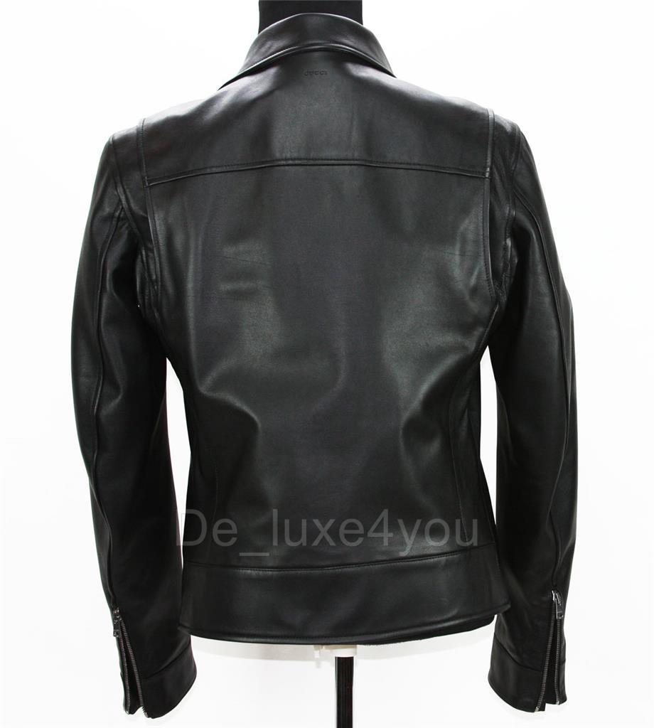 NEW GUCCI MEN'S BLACK LEATHER MOTO BIKER JACKET 50 - US 40 ... (920 x 1024 Pixel)